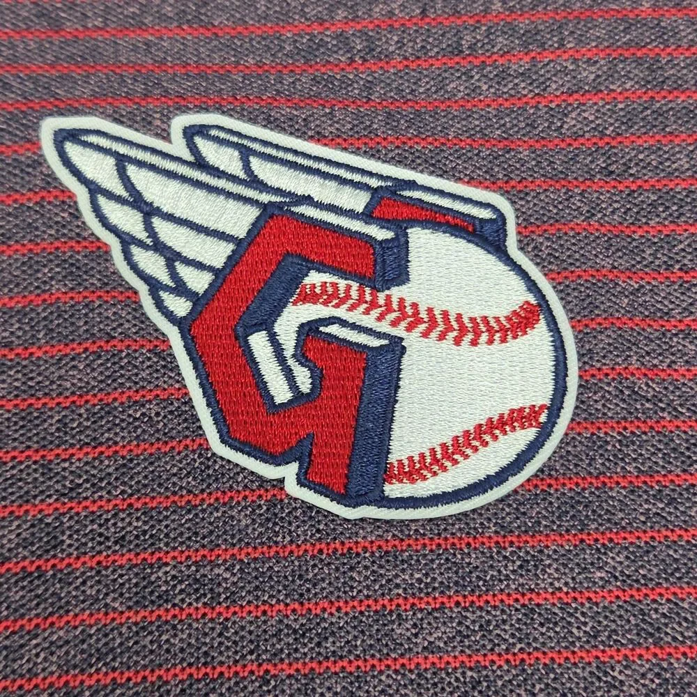 Cleveland Guardians Polo Shirt Golf Antigua MLB Baseball Red Stripe Men Sz XXL